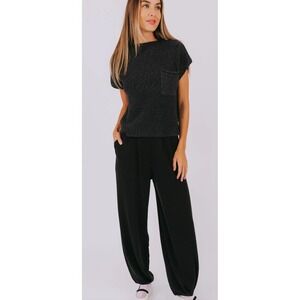 FP Beach Freya Gray Knit Sleeveless Mock‎ Neck Pocket Pullover Sweater XL